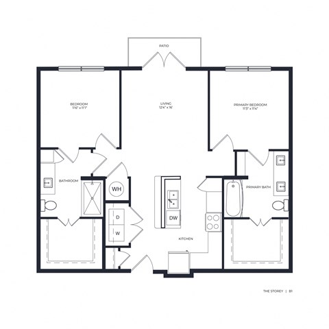 The Storey Apartment Homes in Dallas, Texas Two Bedroom Floor Plan
